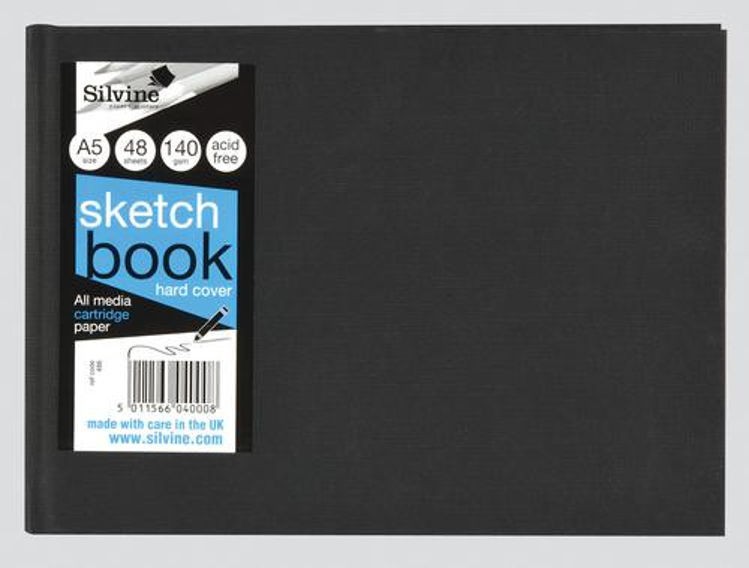 Picture of 486 SILVINE A5 SKETCH BOOK HARD COVER 48 SHEETS